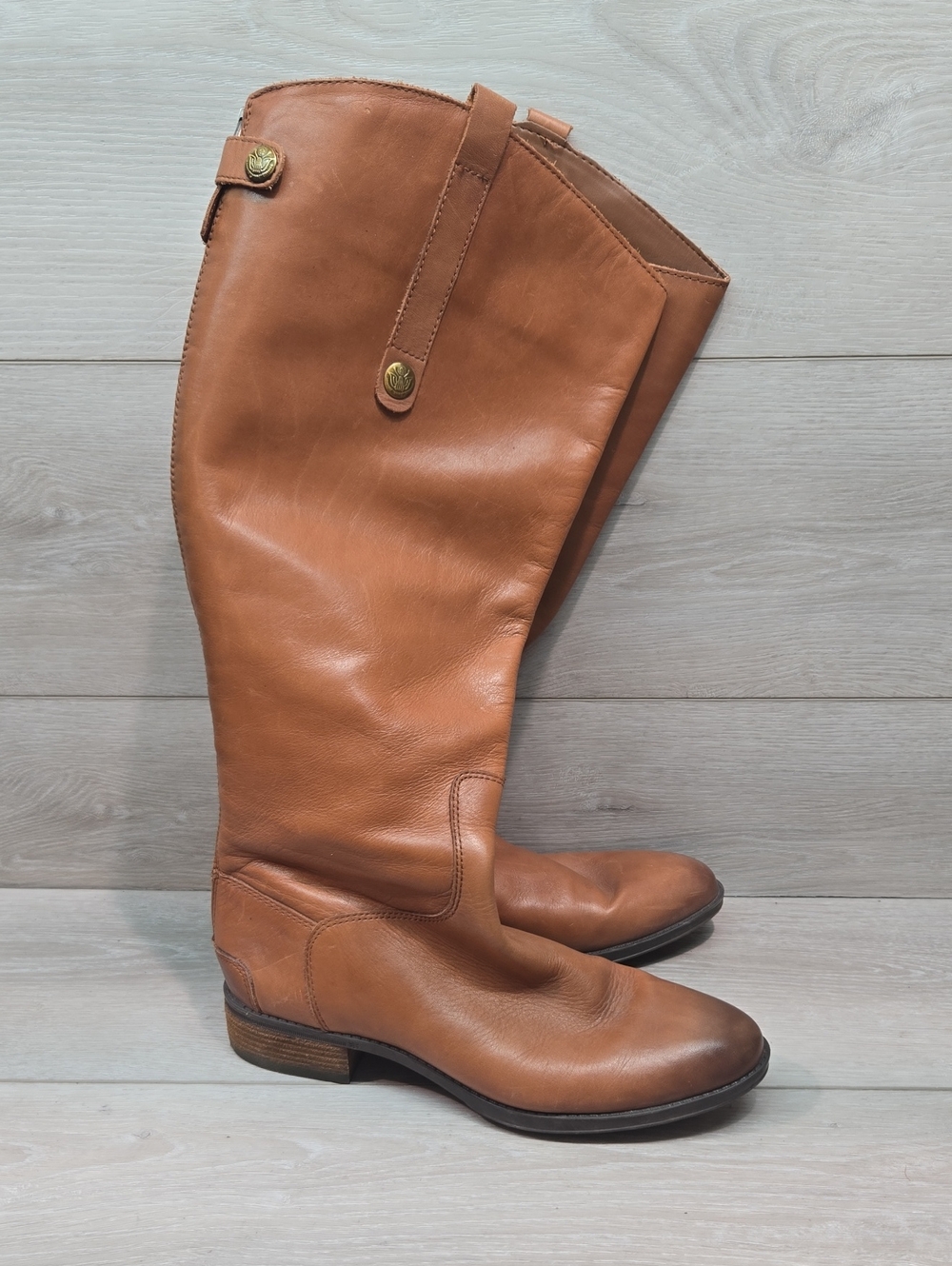 Sam Edelman Women Athletic Golf Fit Style Riding Boots Shoes Zip Back Sz 7.5
